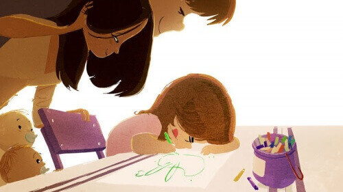 foreldre-ser-pa-barn-som-tegner