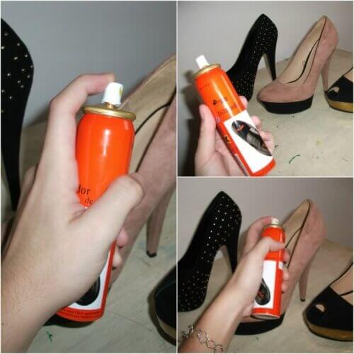 Bruk hårspray i skoene for å unngå at foten sklir