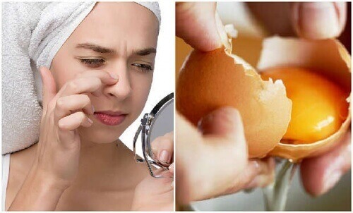 Ansiktsmaske av egg for å rense og stramme huden