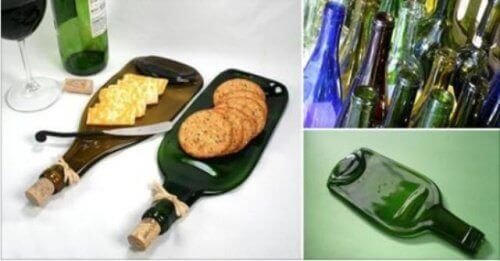 Hvordan lage et unikt fat for snacks med en glassflaske