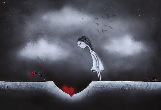 kvinne-med-smuldrende-hjerte