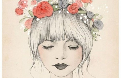 kvinne-blomsteriharet