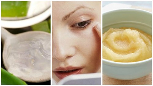 Hjemmelaget maske med eple, druer og aloe vera