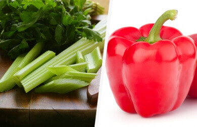 selleri og paprika