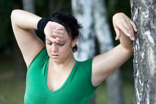 Kvinne med utmattelse