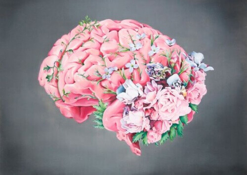 hjernen med blomster