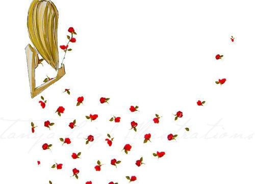 Kvinne med blomstrete kjole