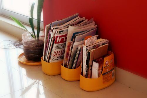 Magasinholder av resirkulerte plastflasker