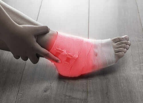 Person med ankelskader