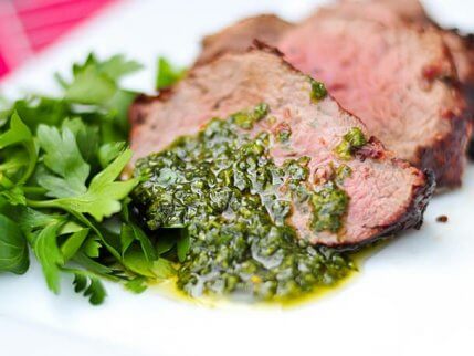 Chimichurri på kjøtt