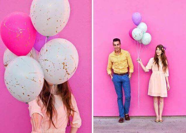 Ballonger med malingsflekker