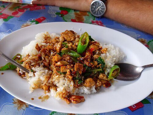 Kinesisk ris med kylling og honning