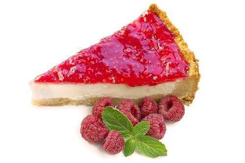 Ostekake med bringebær