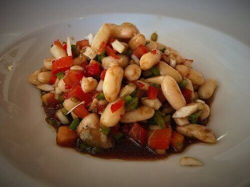 Hvite bønner som au gratin.