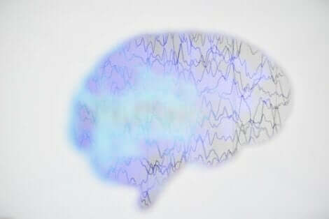 En EEG av hjernen.