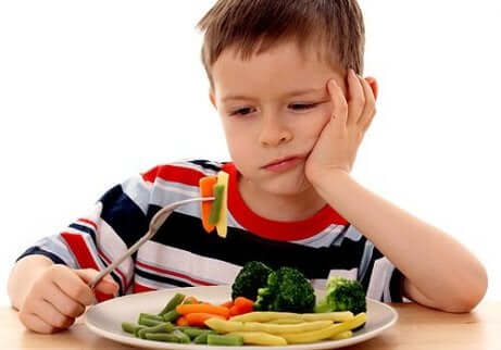 Barn som nekter å spise grønnsaker