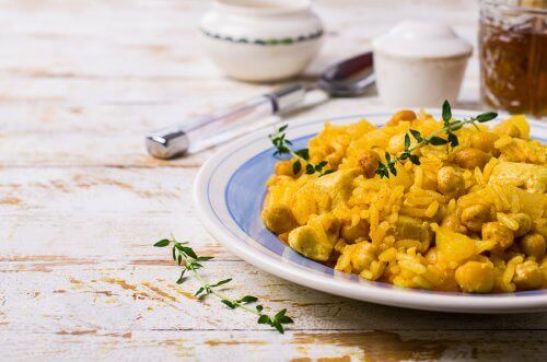 Oppskrift på rett med karri.