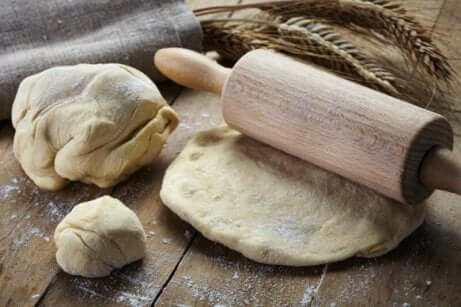 En deig med gluten som blir kvevlet ut