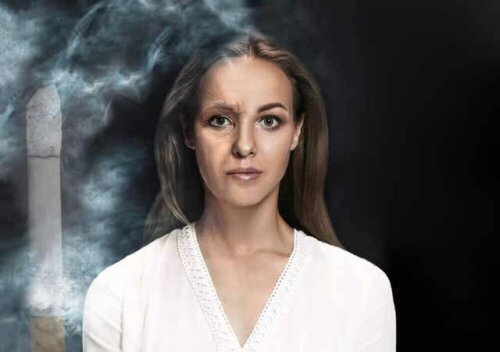 En røyker med dårlig hud.