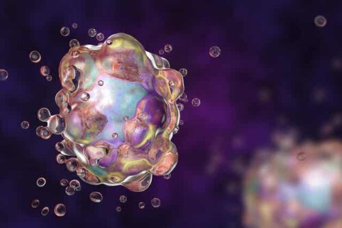 En representasjon av apoptose.