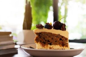 Sukkerfri kaffekake med blåbær