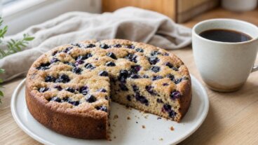 Sukkerfri kaffekake med blåbær